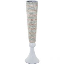 Fijalo - Eine Perlenvase 91 cm weißer Harzfuß ° 17x91cmpour alle Stile, um dem Haus eine Note zu verleihen