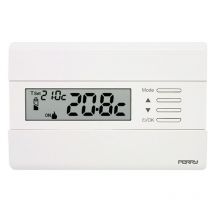 Perry Uhrenthermostat mit Display – 1TPTE011B – Temperaturregelung 5-37,7 °C – Wandmontage – Energieeffizienz – Frostschutzprogramm