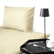 Cofi 1453 - Einfarbige Bettwäschen-Sets für Einzel- und Doppelbetten, 100% Baumwolle Beige 200x200 cm