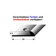 Einfassschiene 'Wexford' Einfassung für Designbeläge, 2 - 5 mm Einfasshöhe, Aluminium eloxiert, gebohrt, Typ 269-silber-2