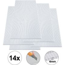 14 Plaque de polycarbonate creux 4 mm, Plaques alvéolaires en polycarbonate 10,25 m², Plaques à double paroi polycarbonate alvéolaire résistant aux