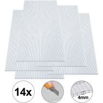 14 Plaque polycarbonate creux 4 mm, Plaques alvéolaires en polycarbonate 10,25 m², Plaques à double paroi polycarbonate alvéolaire résistant aux uv