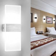 Einfeben - 2X 12W Applique Murale led Extérieure intérieur moderne Escalier spot mural Couloir Lampe Up Down Lumière Déco jardin Blanc Froid