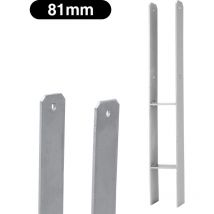 Einfeben - 2x h Support de poteau H-ancre Ancre de poteau Pied de poteau Patte de poteau 81x600mm