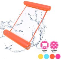 Einfeben - 4-en-1 Flotteur Gonflable Piscine et Plage pour Adultes-Enfants Flottantes Multi Usage Pliables Hamac d'eau Natation Chaise Longue orange