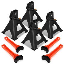 Einfeben - 4x chandelles 3T pliantes réglables Crics pour voitures Béquilles Pour SUV/Van/Caravane