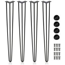 Einfeben - Pieds de table Support de table Set 4 pcs. Hairpin Legs épingle à cheveux Noir 3 table 72cm