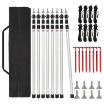Accessoires pour kiosque, barnum, tonnelle et arch Poteau de tente Poteaux de tente alu, pour la randonnée, 88cm-234cm 8X - Einfeben