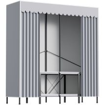Einfeben - Armoire de Rangement - Penderie Pliable - Dressing - xxl - tige de suspension - Noir - 158x170x48cm
