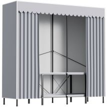 Einfeben - Armoire de Rangement - Penderie Pliable - Dressing - xxl - tige de suspension - Noir - 178x170x48cm