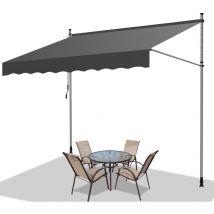 Einfeben - Auvent balcon Auvent retractable manuel Auvent de balcon avec manivelle Résistant aux uv Gris 3M - Gris