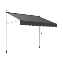 Einfeben - Auvent manuel terrasse Protection solaire UV-résistante Hydrofuge avec protection solaire Gris 2M