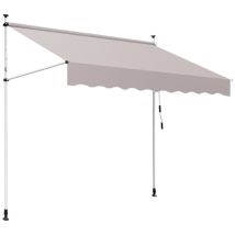 Einfeben - Auvent manuel terrasse Protection solaire UV-résistante Hydrofuge avec protection solaire Beige 2.5M