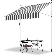 Einfeben - swanew Auvent manuel terrasse Protection solaire UV-résistante Hydrofuge avec protection solaire Blanc et gris 2M