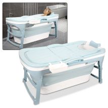 Einfeben - Baignoire pliable pour adulte Baignoire portable avec Couvercle amovible pour petite salle de bain l 118 x 60 x 50 cm