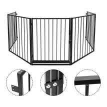 Barriere de securite 5 pcs Barrière de cheminée Grille d'escalier avec porte Chiens Grille de porte Enfants - Einfeben