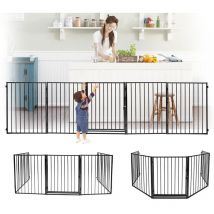 Barrière de sécurité Barrière de porte Barrière pour chiots Barrière de sécurité pour enfants en métal Cheminée Barrière pour chiens - Einfeben