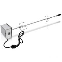 BBQ Tournebroche avec Moteur Rôtissoire 117CM 220-240V Électrique Automatique Rotatif en Acier Inoxydable pour Grill Barbecue