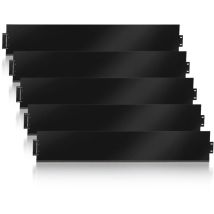 Bordure de pelouse Clôture de parterre Bordure de gazon Grille pour plantes Clôture métallique Délimitation de parterre Noir 100x18cm 15m - Einfeben