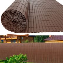 Einfeben - Canisse en pvc double face,90% d'occultation,Marron,H.160 cm x L.900 cm