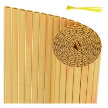Einfeben - Canisse en pvc Occultant Cloture, pour le jardinet balcon clôture brise-vent, Intimité, avec Serre-Câbles Bambou 140 x 500cm