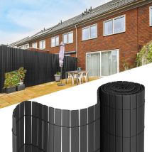 Einfeben - Canisse pvc Brise Vue, Paravent de Jardin, Piscines, Balcon Terrasse, Palissade en pvc Résistant aux uv, Intempéries, Gris 180 x 400 cm