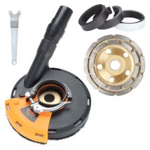 EINFEBEN Capot d aspiration pour meuleuse d angle avec 4 rondelles de serrage, 1 bouclier anti-poussière et 1 meule 125mm/5inch