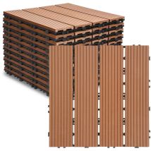 Einfeben - Carreau de sol wpc aspect bois,11x chaque 30x30cm = 1m² Premium brun