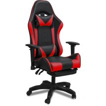 Einfeben - Chaise de jeu Chaise Gaming Ergonomique Fauteuil Gamer Chaise de bureau chaise gamer Racing Chaise pivotante Réglable Noir/Rouge