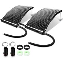 Einfeben - swanew chauffage solaire pour piscine Panneau de chauffage solaire de piscine courbé capacité jusqu'à 15 litres 2 pièce 110 x 69 x 14 cm