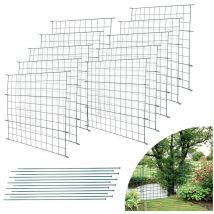 Einfeben - Clôture de bassin Kit de clôture Porte de clôture vert Enclos pour animaux Clôture de jardin Clôture de camping 22pcs