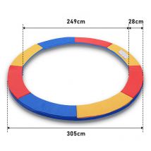 Einfeben - Coussin de Protection pour Trampoline de Remplacement, Trampoline Couverture Rembourrage, 305 cm, Multicolore