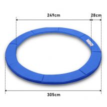 Einfeben - Coussin de Protection pour Trampoline de Remplacement, Trampoline Couverture Rembourrage, 305 cm, Bleu