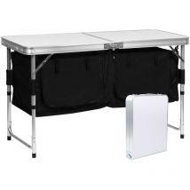 Swanew Cuisine de Camping en Alu, Pliante, portable Table de Camping avec sac, pour l'extérieur - Grande taille: 164.5x52x104cm