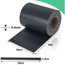 Einfeben - Hengda Écran d'intimité de jardin pvc Clôture à double barre Rouleau de film de clôture Balcon 6 pcs pvc 70x0.19m anthracite