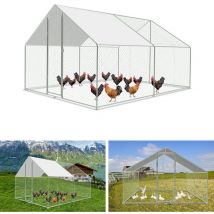 Enclos poulailler Enclos extérieur Acier galvanisé avec grillagé und Auvent cage pour animaux Poulailler pour lapin 3 x 3 x 2 m - Einfeben