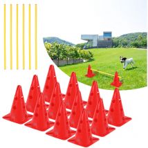 Ensemble de 6 haies amovibles pour agilité, haies de slalom en plastique pour entraînement canin, haies pour entraînement à la coordination - Einfeben