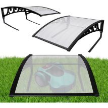 Einfeben - Garage de tondeuse pour Robot Abri 105x85x50 cm Toit transparent Cadre en acier noir Garage pour tondeuse Protection extérieure