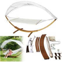 Einfeben - swanew Hamac sur pied 2 personnes avec auvent - hamac double, hamac 2 places, chaise longue - blanc