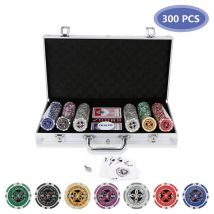 Jetons de poker boîte en métal Malette Poker 300 Jetons Poker Ensemble en Aluminium-Argent - Einfeben