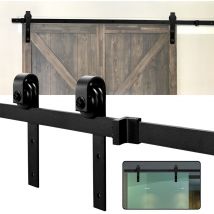 Einfeben - Kit de porte coulissante système coulissante Ferrure pour Système pour Portes Coulissantes avec rail de roulement Ensemble complet 244cm
