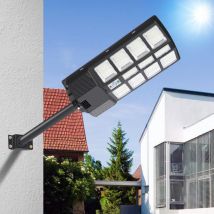 Einfeben - Lampadaire solaire led avec détecteur de mouvement lampadaire blanc projecteur 400W