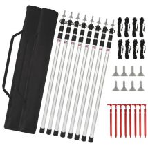 Einfeben - Lot de 8 mâts de tente télescopiques Poteau de tente