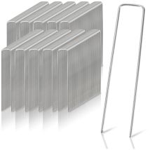 EINFEBEN Lot de 50-1000 Piquets de fixation, Ø2,8mm, en acier galvanisé pour bâche, Toile de Paillage - 1000pcs