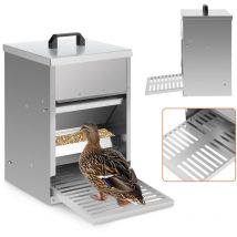Mangeoire poules en acier galvanisé – Distributeur automatique 5KG avec pédale et protection étanche pour poules et autres volailles - Einfeben