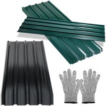 SWANEW Panneaux de toiture 12/24/36pcs 129x46cm Tôles profilées - 24pcs Anthracite 14m2