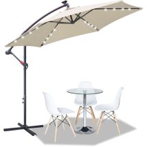Einfeben - Parasol avec led Parapluie 300cm - Parapluie, protection solaire, parasol de jardin - Beige