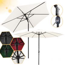 Parasol - parasol jardin, parasol deporté, parasol de balcon - 270 cm Beige, Parasol de plage