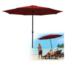 Wolketon - Parasol de Jardin Dia 350 cm Strucutre en Métal Robuste Anti-UV, Rouge, Parapluie hawaïen, Parapluie d'extérieur