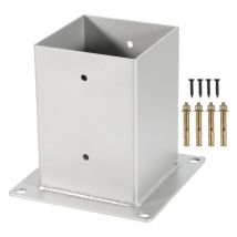 Einfeben - Pied de poteau carré Pied à fixer pour poteau pour poteaux en bois carré 4 pièces 9090mm
